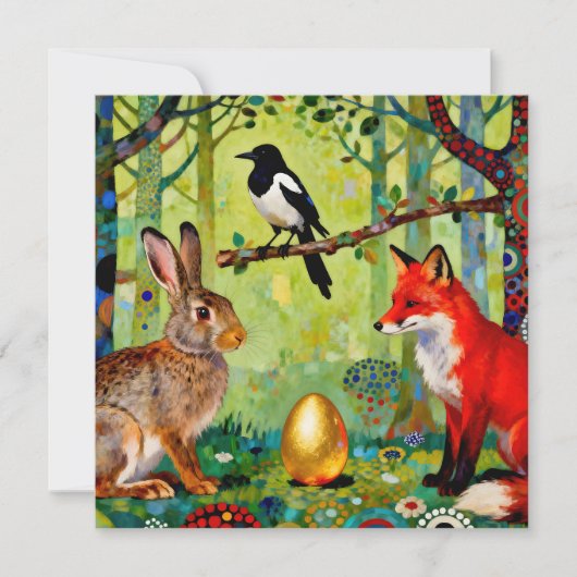 Rabbit, Magpie, Fox and “The Forest’s Secret” Dankeskarte (Vorderseite)