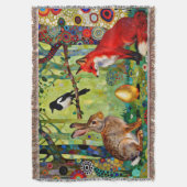 Rabbit, Magpie, Fox and “The Forest’s Secret” Decke (Vorderseite Vertikal)