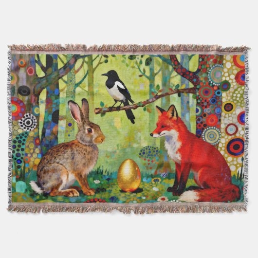 Rabbit, Magpie, Fox and “The Forest’s Secret” Decke (Vorderseite)