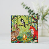 Rabbit, Magpie, Fox and “The Forest’s Secret”  Einladung (Stehend Vorderseite)