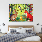 Rabbit, Magpie, Fox and “The Forest’s Secret” Leinwanddruck (Insitu (Schlafzimmer))