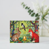 Rabbit, Magpie, Fox and “The Forest’s Secret”  Postkarte (Stehend Vorderseite)