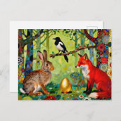 Rabbit, Magpie, Fox and “The Forest’s Secret” Postkarte (Vorne/Hinten)