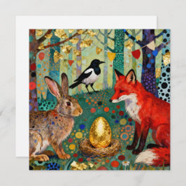 Rabbit, Magpie, Fox and “The Golden Goose Egg” Dankeskarte