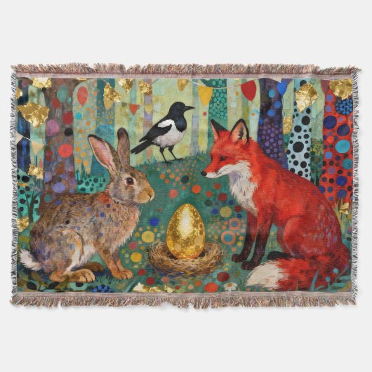 Rabbit, Magpie, Fox and “The Golden Goose Egg” Decke (Vorderseite)