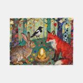 Rabbit, Magpie, Fox and “The Golden Goose Egg” Fleecedecke (Vorderseite (Horizontal))