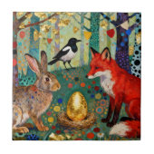 Rabbit, Magpie, Fox and “The Golden Goose Egg” Fliese (Vorderseite)