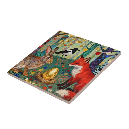 Rabbit, Magpie, Fox and “The Golden Goose Egg” Fliese (Seite)