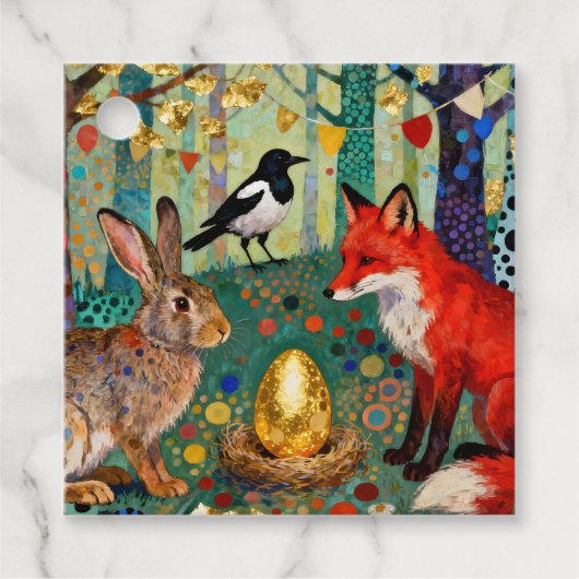 Rabbit, Magpie, Fox and “The Golden Goose Egg” Geschenkanhänger (Vorderseite)