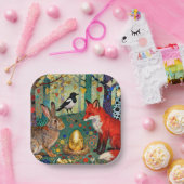 Rabbit, Magpie, Fox and “The Golden Goose Egg” Pappteller (Party)