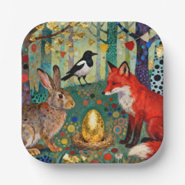 Rabbit, Magpie, Fox and “The Golden Goose Egg” Pappteller