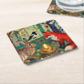 Rabbit, Magpie, Fox and “The Golden Goose Egg” Rechteckiger Pappuntersetzer (angewinkelt)