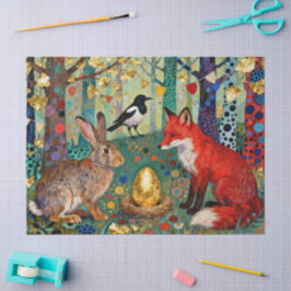 Rabbit, Magpie, Fox and “The Golden Goose Egg” Seidenpapier