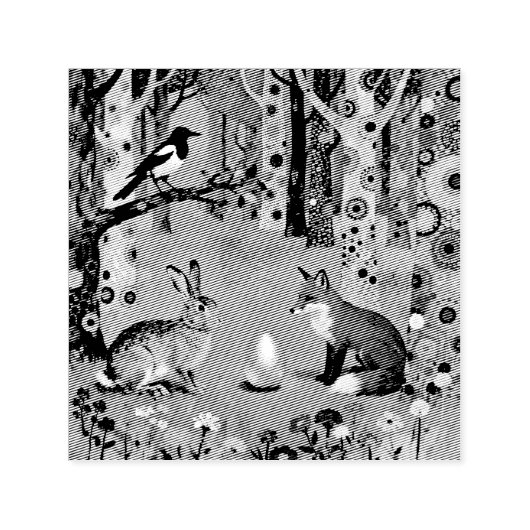 Rabbit, Magpie, Fox and “The Sharing Path” Permastempel (Design)