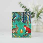 Rabbit, Magpie, Fox and “The Sharing Path” Postkarte (Stehend Vorderseite)