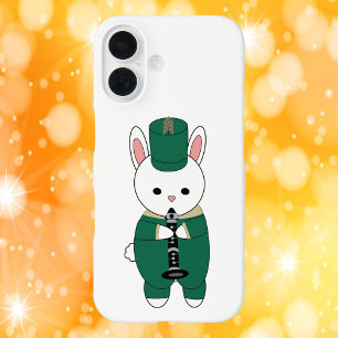 Rabbit Marching Band Klarinette Green Gold iPhone 16 Hülle