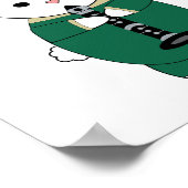 Rabbit Marching Band Klarinette Green Gold Poster (Ecke)