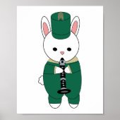 Rabbit Marching Band Klarinette Green Gold Poster (Vorne)