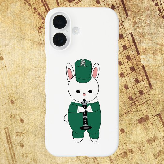 Rabbit Marching Band Klarinette Grün Case-Mate iPhone Hülle