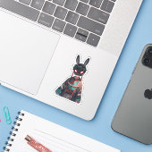 Rabbit Mask Kimono Sticker – Dark Kawaii (Laptop mit iPhone)