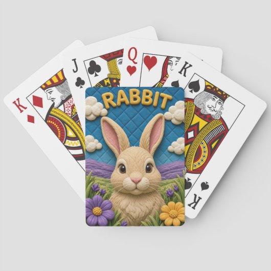 Rabbit Meadow Edge Moderne KlayKoo Spielkarten (Rückseite)