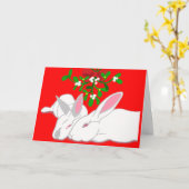 Rabbit Mistletoe Bunny Liebe Karte (Gelbe Blume)