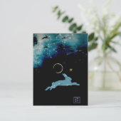 Rabbit Moon Postkarte (Stehend Vorderseite)