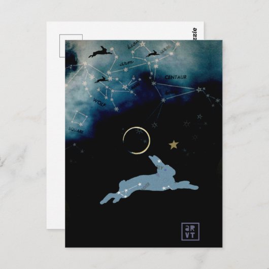 Rabbit Moon Postkarte (Vorne/Hinten)