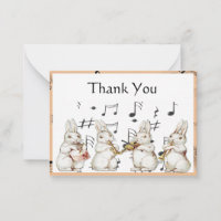 Rabbit Musician Vielen Dank Karte