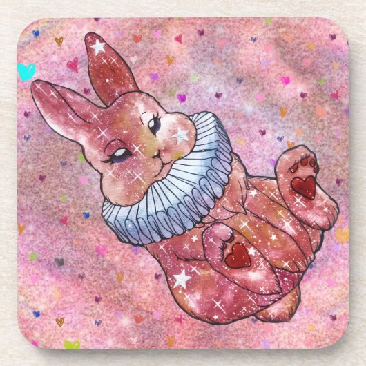 Rabbit named Ladybug Getränkeuntersetzer (Vorderseite)