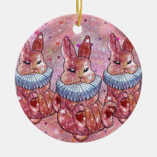 Rabbit named Ladybug Keramik Ornament (Vorne)