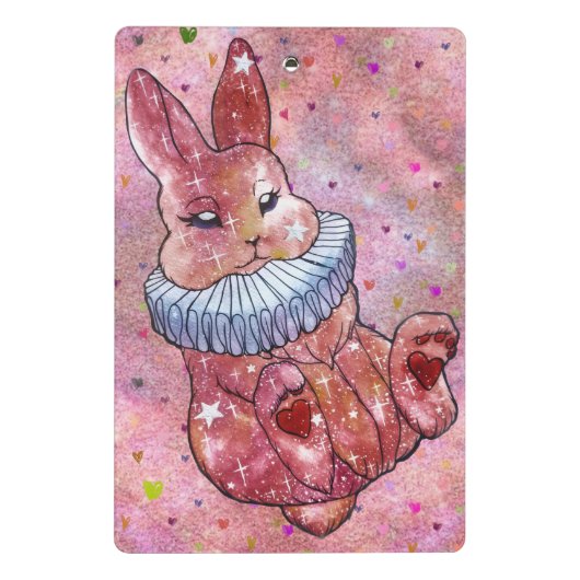 Rabbit named Ladybug Mini Klemmbrett (Rückseite)