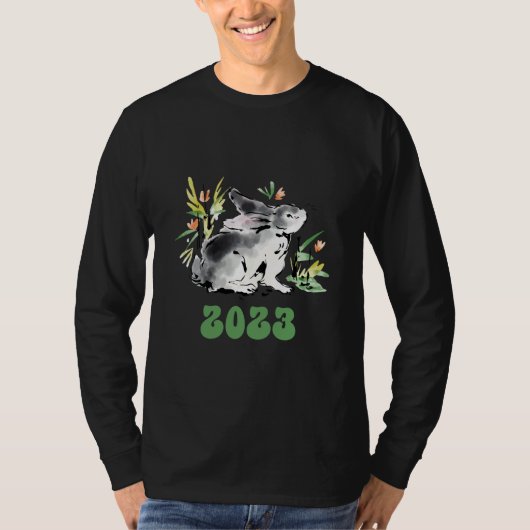 Rabbit New Year 2023 Christmas Celebration Santa E T-Shirt (Vorderseite)