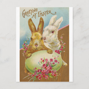 Rabbit Oaster Greetings Vintag Feiertagspostkarte