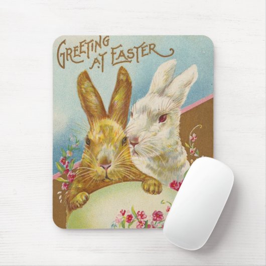 Rabbit Oaster Greetings Vintag Mousepad (Mit Mouse)