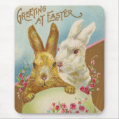 Rabbit Oaster Greetings Vintag Mousepad (Vorne)