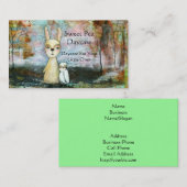 Rabbit Owl Woodland Creatures Daycare Babysitter Visitenkarte (Vorne/Hinten)