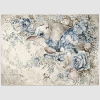 Rabbit Pair Two Tissue Paper Seidenpapier