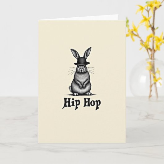 Rabbit Pattern Hip Hop Card Karte (Gelbe Blume)