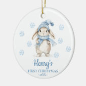 Rabbit Personalized Baby's First Christmas Keramik Ornament (Links)