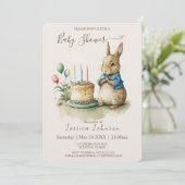 Rabbit Peter Baby Dusche Einladung (Stehend Vorderseite)