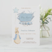 Rabbit Peter Baby Dusche Sein a Boy Einladung (Stehend Vorderseite)