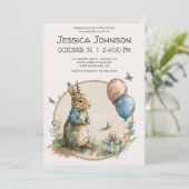 Rabbit Peter Baby Duwer Einladung (Stehend Vorderseite)