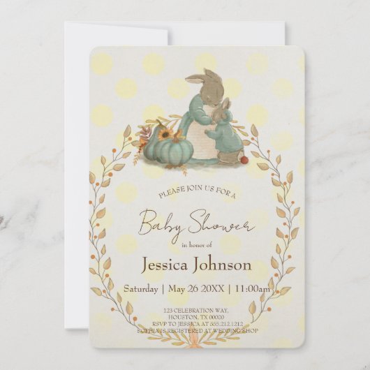 Rabbit Peter Baby Duwer Einladung (Vorderseite)