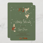 Rabbit Peter christmas Kinderdusche Einladung (Vorne/Hinten)