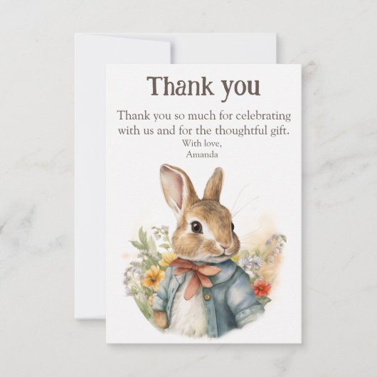 Rabbit Peter Dankeskarte (Vorderseite)