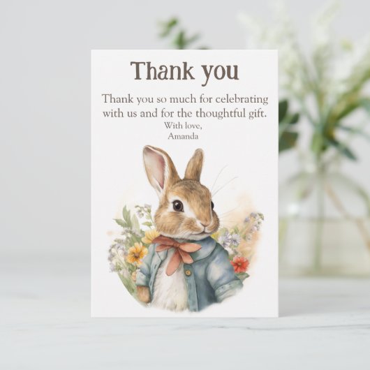 Rabbit Peter Dankeskarte (Stehend Vorderseite)