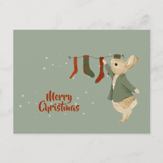Rabbit Peter Weihnachten Postkarte (Vorderseite)