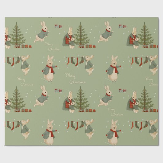 Rabbit Peter Weihnachtswrapping Paper Geschenkpapier (Flach)