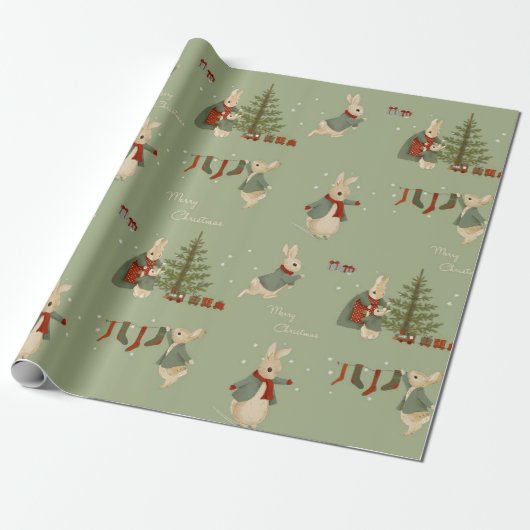 Rabbit Peter Weihnachtswrapping Paper Geschenkpapier (Ungerollt)